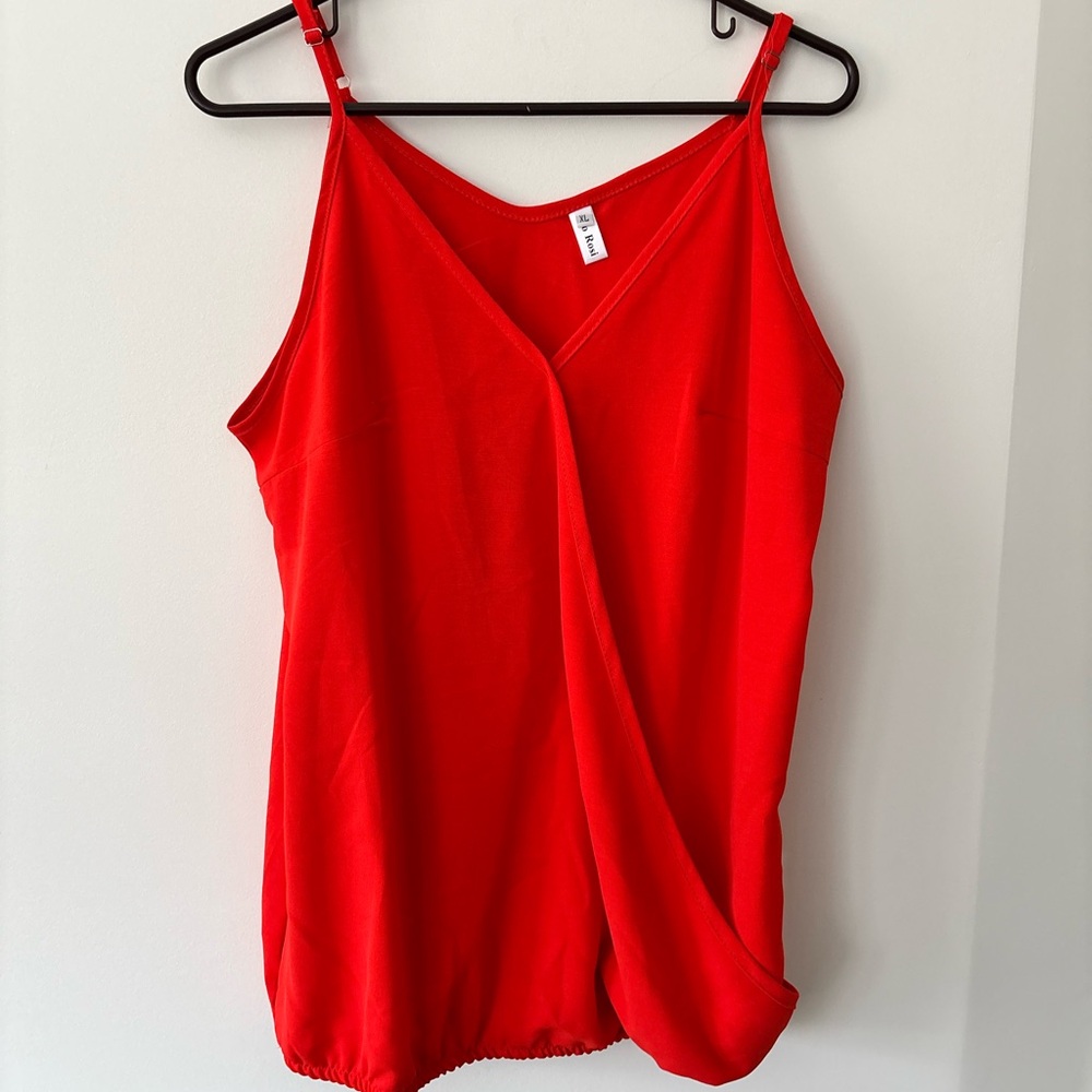Leo Rosi Red Wrap-Front Camisole